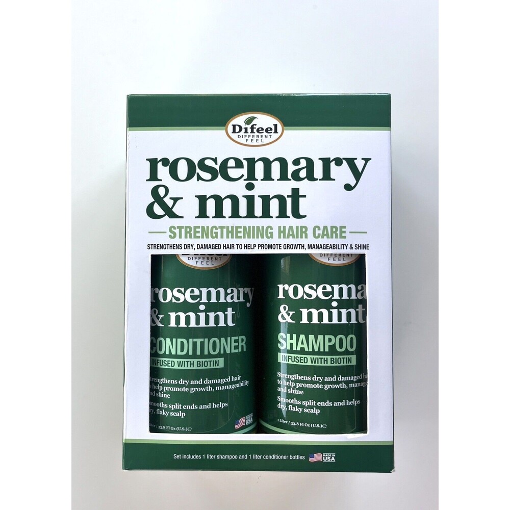 Difeel Rosemary and Mint Hair Strengthening Shampoo and Conditioner with Biotin